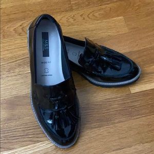 M&S Leather Flatform Cleat Sole Loafers